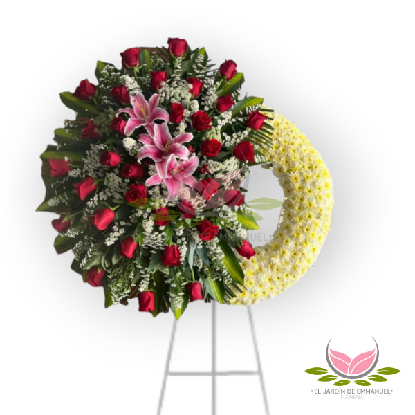 CORONA FUNEBRE ROJA