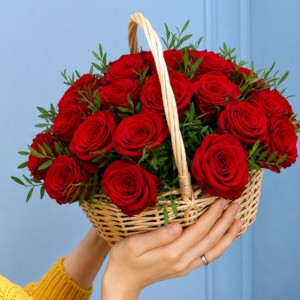 cesta de rosas